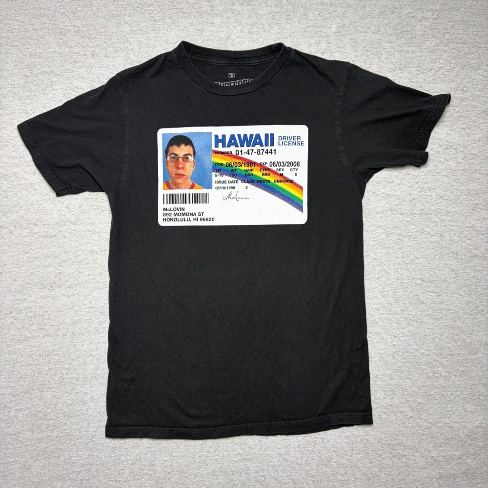 Ripple Junction Mens Superbad McLovin ID T-Shirt Small‎ Black Movie Graphic Tee